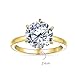 Personalize Classic Cubic Zirconia 3CT AAA CZ 6 Prong Setting Round Brilliant Cut Promise Solitaire Engagement Ring For Women .925 Sterling Silver Rose 14K Yellow Gold Plated Customizable