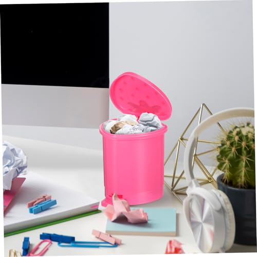 Caneca de basura de escritorio en forma de corazón, mini rosa miniatura 5