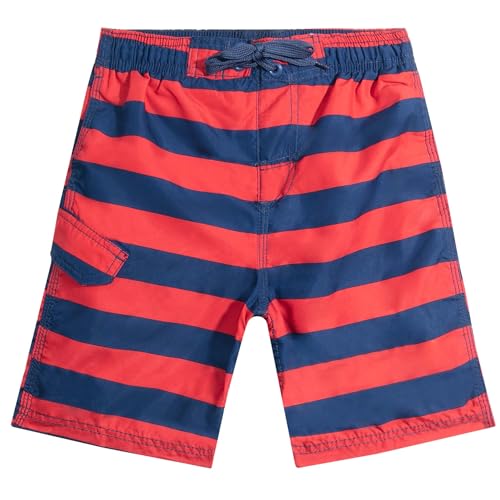 Image of Kanu Surf Boys' Victor Stripe Quick Dry Beach Board Shorts Swim Trunk