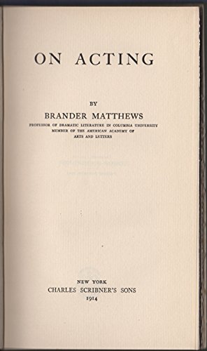 On Acting. B0031R42T4 Book Cover