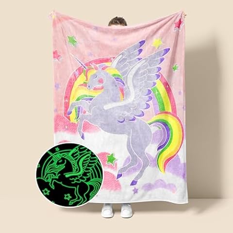 Unicorn Glow in The Dark Blanket Cover
