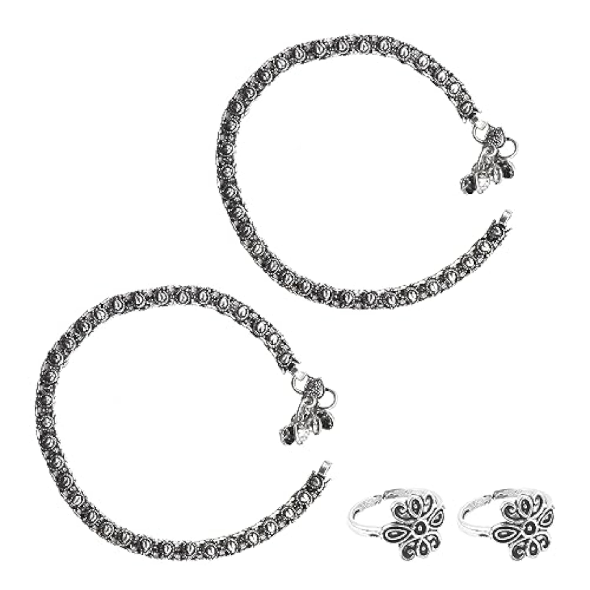 Prachi Set of Anklet and Toe Ring for Women