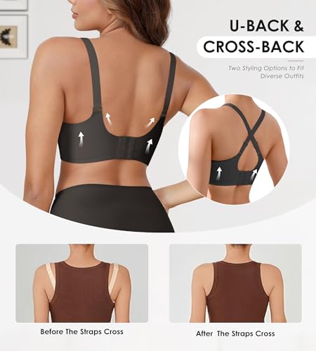 Image of DEANGELMON Bras for Women No Underwire Wireless Push Up Bras - Seamless Full Coverage Bralettes Comfortable Everyday Bra