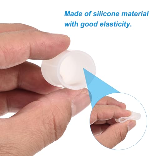 Image of uxcell 18Pcs Silicone End Caps, 18mm(23 /32 inch) ID 25mm(1 inch) Height Round Rubber Elastic Screw Thread Protectors Soft Flexible Screw Bolt Covers Caps for Metal Tube Rod Bolt, Clear