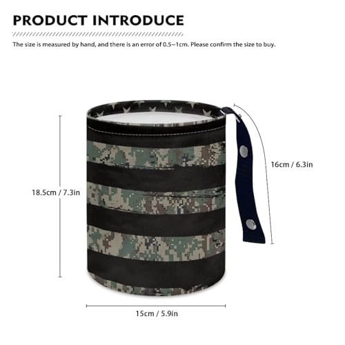 Image of Pensura Camouflage American Flag Car Garbage Bag Foldable Multipurpose Trash bin Collapsible Trash CanHanging Vehicle Garbage Can Car Seat Back Use for Car Back Seat