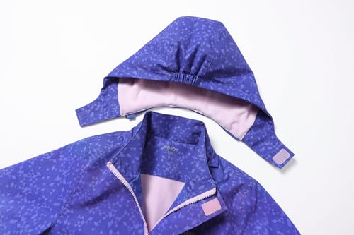 Image of MGEOY Kids Rain Jacket, Waterproof Lightweight Hooded Windbreaker for Boys Girls 4-14Y