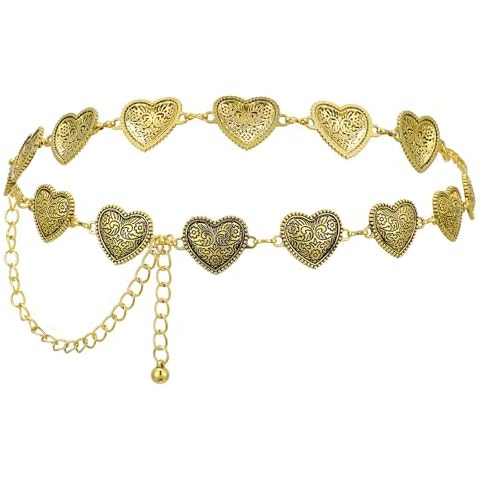 AOZUO Western Heart Chain Belt for Women Cover