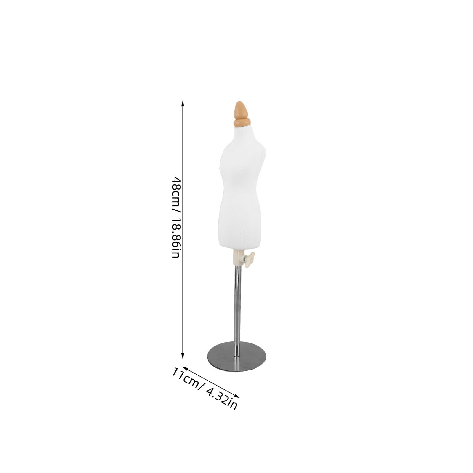 Alipis Figura de Costura Miniatura 1/4 Escala para Estudiantes de Moda, Ligero Inserción de Alfileres, Estructura de Madera y Tela Adecuada para Clases de Confección y Diseño
