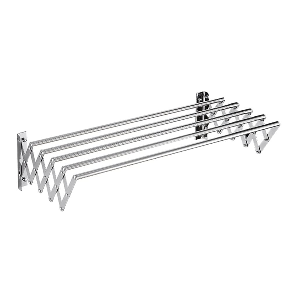 MOBYGKFY Space-saving Hanger Stainless Steel Wall-mounted Laundry Folding Hanger Drying Rack