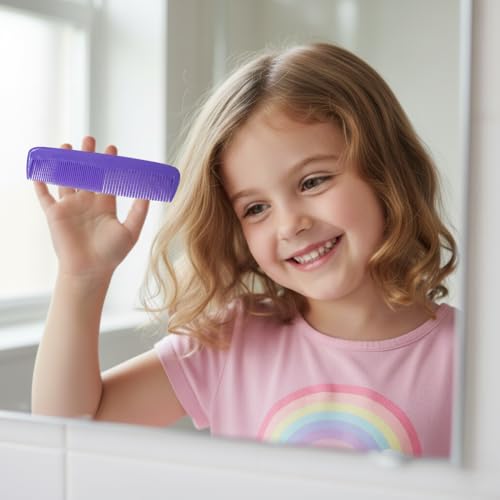 Gadgetime USA 5-Pack Peines de Dientes Finos Plástico Morado miniatura 6