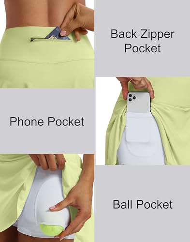 Image of Women's High Waist Pleated Tennis Skirt with 4 Pockets Lightweight Athletic Golf Skorts Skirts for Running Workout