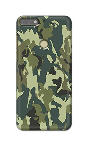 Image of Printed Hard Back Cover Case for Honor 7C | Huawei Y7 Prime 2018 | Huawei Y7 2018 | Nova 2 Lite Back Cover (Green Army Camouflage) -1803