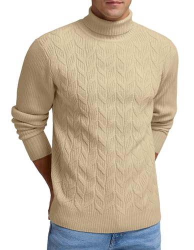 Sailwind Men's Cable Knit Turtleneck Sweater Casual Soft Pullover Sweaters2