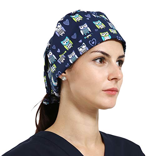 CHUANGLI 3Pcs Gourd-Shaped Working Caps with Upgrade Sweatband Adjustable Bouffant Hats Headwear - Women/Men - Thumbnail 6