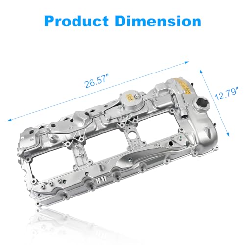 Image of WATERWICH N55 Aluminium Valve Cover Kit Compatible with BMW 2010-2017 335i 535i 530i 640i 435i 740i 740Li X1 X3 X4 X5 X6 Replacement for 11127570292