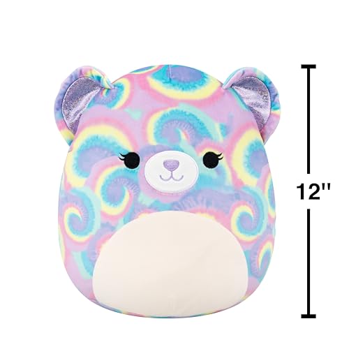 Image of Squishmallows Original 12in Jonessa The Purple Psychedelic Tie-Dye Bear - Official Jazwares Plush (Medium-Sized)