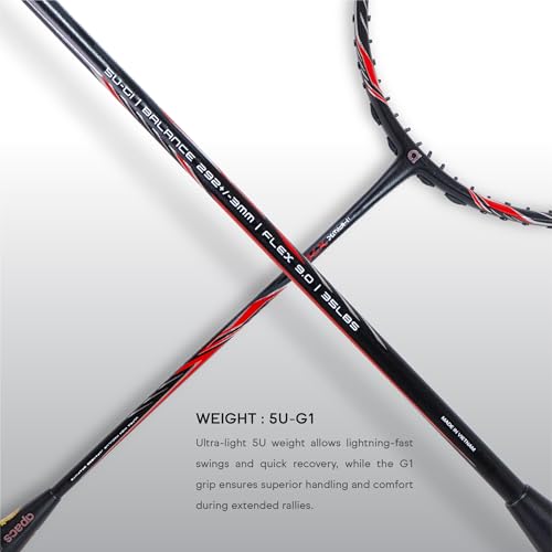Image of Apacs iHawk X70 (Unstrung) Full Graphite Ultra Strong Carbon Fibre (75-79g) | 35 LBS Max Tension | 3D Power Frame | Made in Vietnam Badminton Racket with Full Cover (Black) (All Rounder)