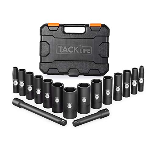 Tacklife 3/8-Inch Drive Deep Impact Socket Set, Metric,CR-V Steel, 6-Point, 7 mm