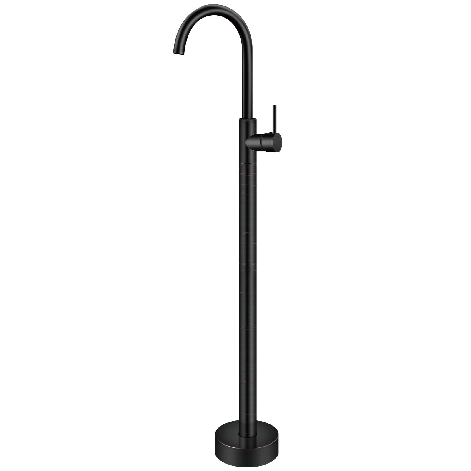Aolemi Oil Rubbed Bronze Freestanding Tub Filler Floor Mounted Single Handle Bathtub Faucet Single Lever Brass Mixer Tap