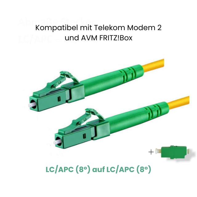 3. Bild von CONBIC LWL Glasfaser-Kabel – OS2 gelb, LC/APC-LC/APC, Simplex 9/125 Patchkabel G.657.A2 – Lichtwellenleiter Meterauswahl (7m)