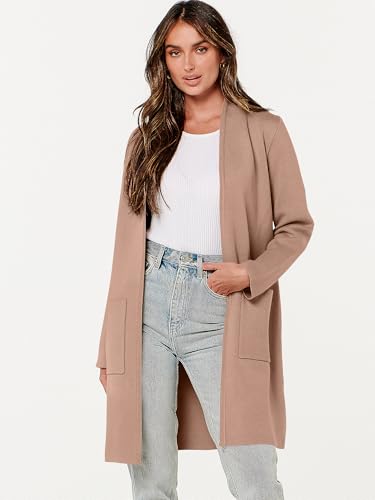 Image of ANRABESS Cardigan Sweater for Women Casual 2026 Fall Fashion Coat Long Sleeve Open Front Knit Coatigan Outwear
