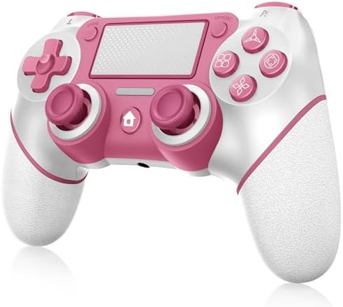 Wireless Controller For PS4, Pink ps4 controller with Dual Vibration/ 6-Axis Motion Sensor/Audio Jack/Touch Pad/Share Button, Recharge Controller For PC, P-4 Accessories Perfect Adaptive Full Version 4/4 Pro/Slim. : Video Games