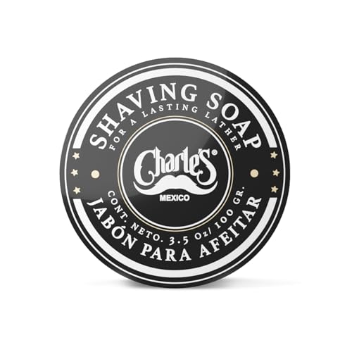 Charle's Premium Shaving Soap 3.5 Oz - With Menthol and Bergamot Fragrance - Consistent Foam - Biodegradable Ingredients - For 350 Applications