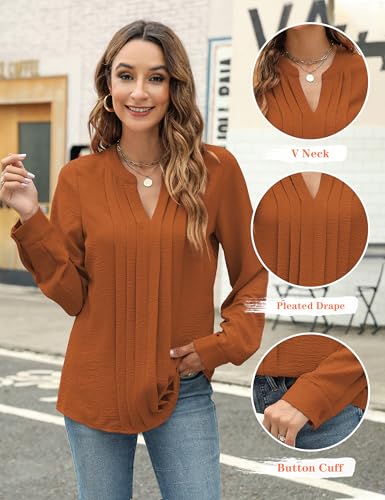 Image of Blooming Jelly Women's Long Sleeve Blouses Dressy Casual Business Work Tops