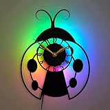 Ladybug Wall Clock LED Insect Decor for Kids Room, Cute Bug Lover Gift Idea,...