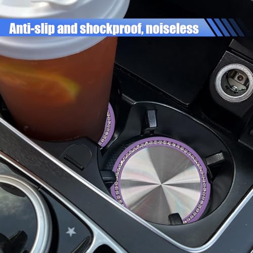 2PCS Bling Portavasos para Carro Universales Morado miniatura 4