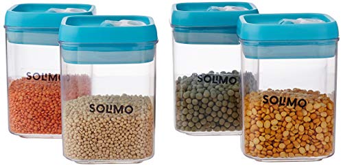 Amazon Brand - Solimo Plastic Container Set - 650 Ml, 4 Pieces, White