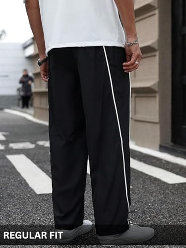 GRECIILOOKS Lycra Track Pants for Men – Stretchable Loose BLACK 01 - Image 3
