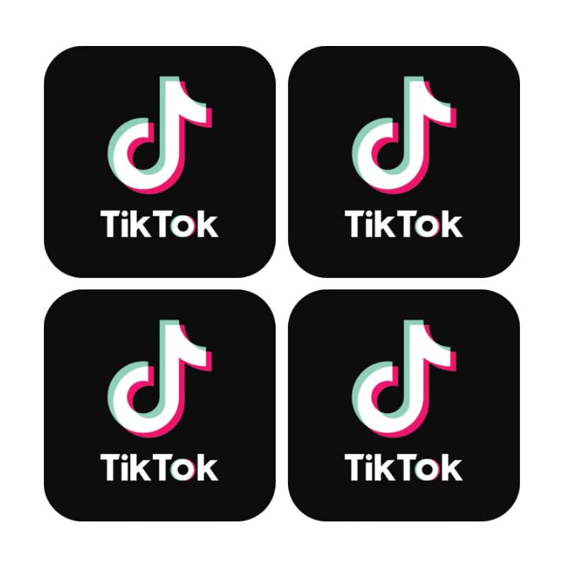 TikTok Self Adhesive Stickers - 3 Size Options - Social Media Work Van Shop Office Sign Graphics Advertising Decal (5cm (4 Pack))