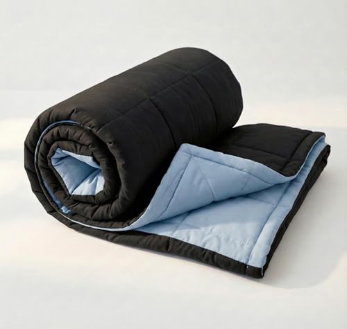Image of VAS COLLECTIONS Reversible Single Bed Comforter 220 GSM Microfiber (60x90 Inch) | Soft Lightweight AC Comforter | All Season Quilt Duvet Blanket for Single Bed (Charcoal Black)