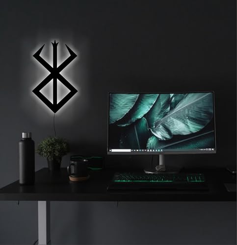 Image of AD INFINITUM LED Wall Lamp, Comic Lover, Bat Cave, Night Lamp, for Gift, Kids Room, Gaming Setup, Gaming Room, Man Cave (Berserk Symbol)
