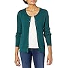 Amazon-Essentials-Womens-Lightweight-Cable-Long-sleeve-Crewneck-Cardigan-Sweater Amazon Essentials Women's Lightweight Cable Long-Sleeve Crewneck Cardigan Sweater, Forest Green, Medium