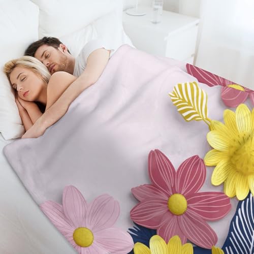 Couverture en flanelle douce de qualité supérieure à fleurs - 7