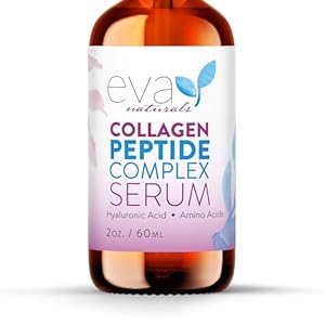 Eva Naturals Peptide Serum for Face – Collagen Boosting Anti-Aging Facial Serum for Wrinkles, Fine Lines & Microneedling – Skin Firming, Smoothing & Hydrating Peptides Booster