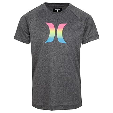 Hurley Rash Guard Shirt Camisa de protección de Sarpullido, Icono Heather Negro Cover