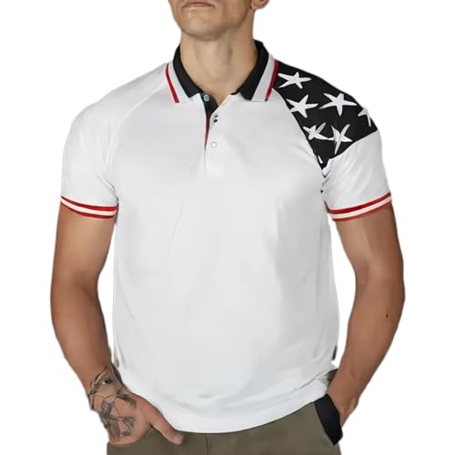 Mens American Flag Patriotic Polo Shirts4