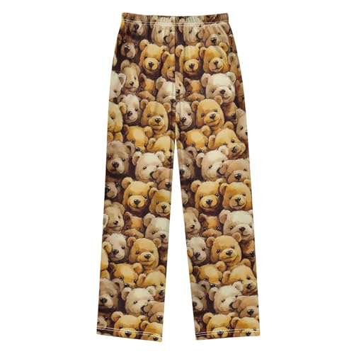 Pajama Pants Brown Bear Pattern Long Sleep Pants Lounge Bottoms2