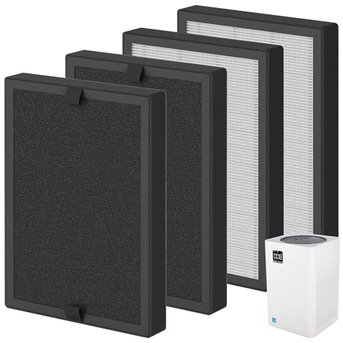 KF250 Replacement Filter Compatible with Kenmore 1200e Series Air Purifier PM2010 3-in-1 True HEPA Filter 4 Pack