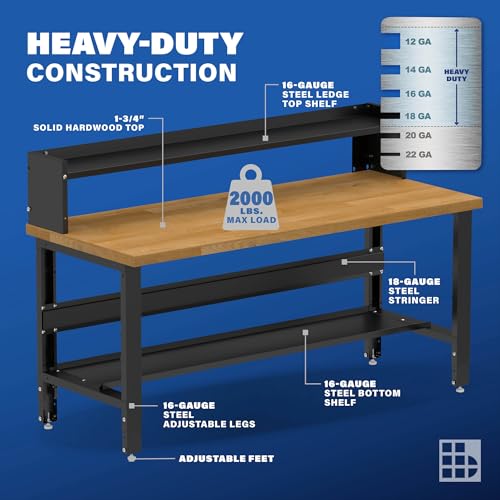 Heavy Duty Steel Workbench Adjustable