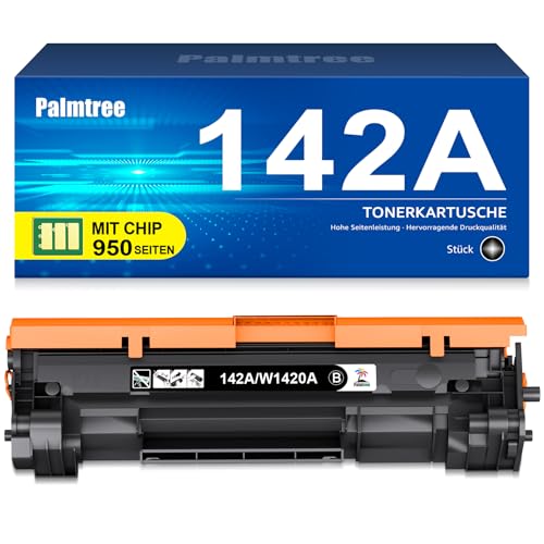Palmtree 142A Toner Kompatible für HP 142A Schwarz 142X für HP LaserJet MFP M140w Toner M110w M110 MFP M140 MFP M139w M139 W1420A W1420X 1420A 1420X Mit Chip (1 Schwarz)