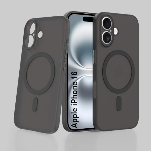 Image of ZAP CASE Paper Thin Case for iPhone 16 | Ultra-Slim 0.5 mm Back Cover | Metal Buttons | Lightweight | Matte Finish | Anti-Fingerprint | Scratch Resistant | Camera Protection | Magsafe | Black