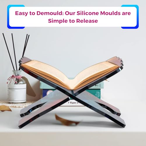 Image of Oytra Resin Art Mould Big Book Stand Holder DIY Multipurpose Silicone Mold Craft Materials for Beginners Professionals Artists Book Readers Hobbyists Casting Molding Set (2 Pcs)