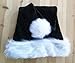 QIAONIUNIU Black Santa Hat - Adults Deluxe Black And White Xmas Christmas Hat Pack 2 pcs