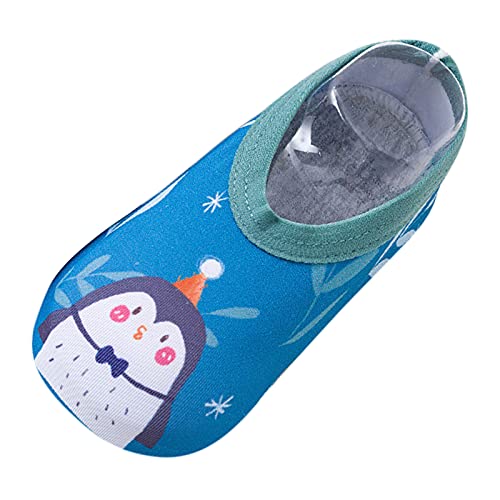 Boys Girls Swim Water Shoes Toddler Cartoon Lightweight Non-Slip Quick Dry Swim Barefoot Kids Beach Walking Aqua Socks. / (Blue, 4-5Years)3