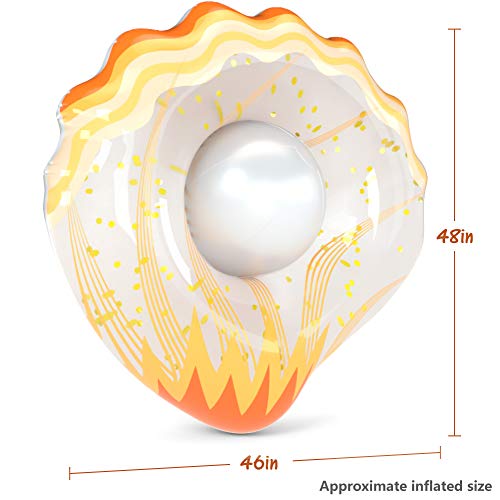 Jasonwell Inflatable Seashell Pool Float Floatie With Ball Water Fun Large Blow Up Summer Beach Swimming Floaty Party Toys Lounge Raft For Kids Adults #TOP4
