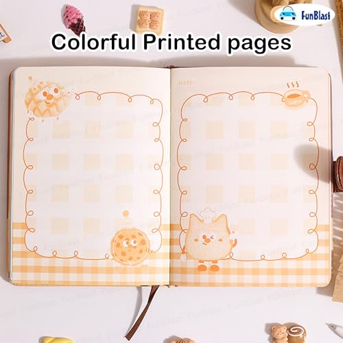 Image of FunBlast Diary for Girls - Kawaii Diary for Kids, Journal Diaries for Girls, Notepad for Students Stationary Items, Birthday Gifts- Random Design (128 Sheets) (Random Print)